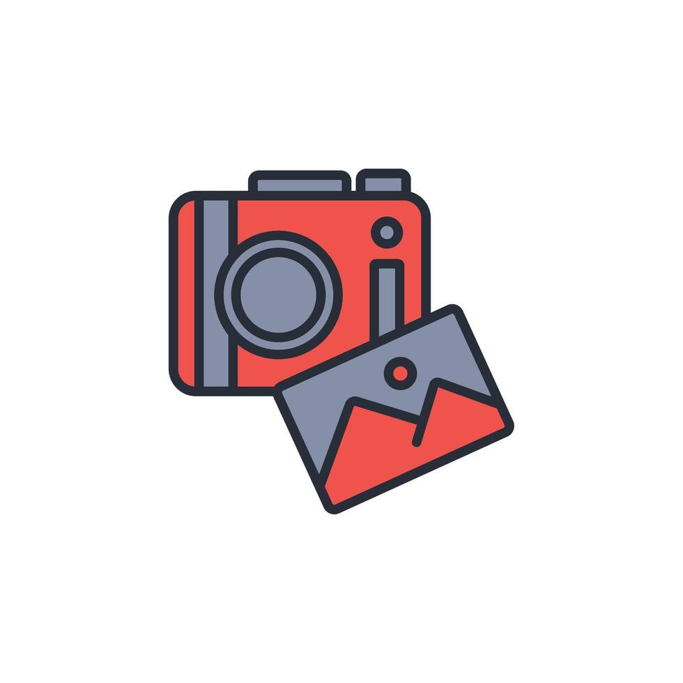 digital camera icon. .Editable stroke.linear style sign for use web design,logo.Symbol illustration. vector