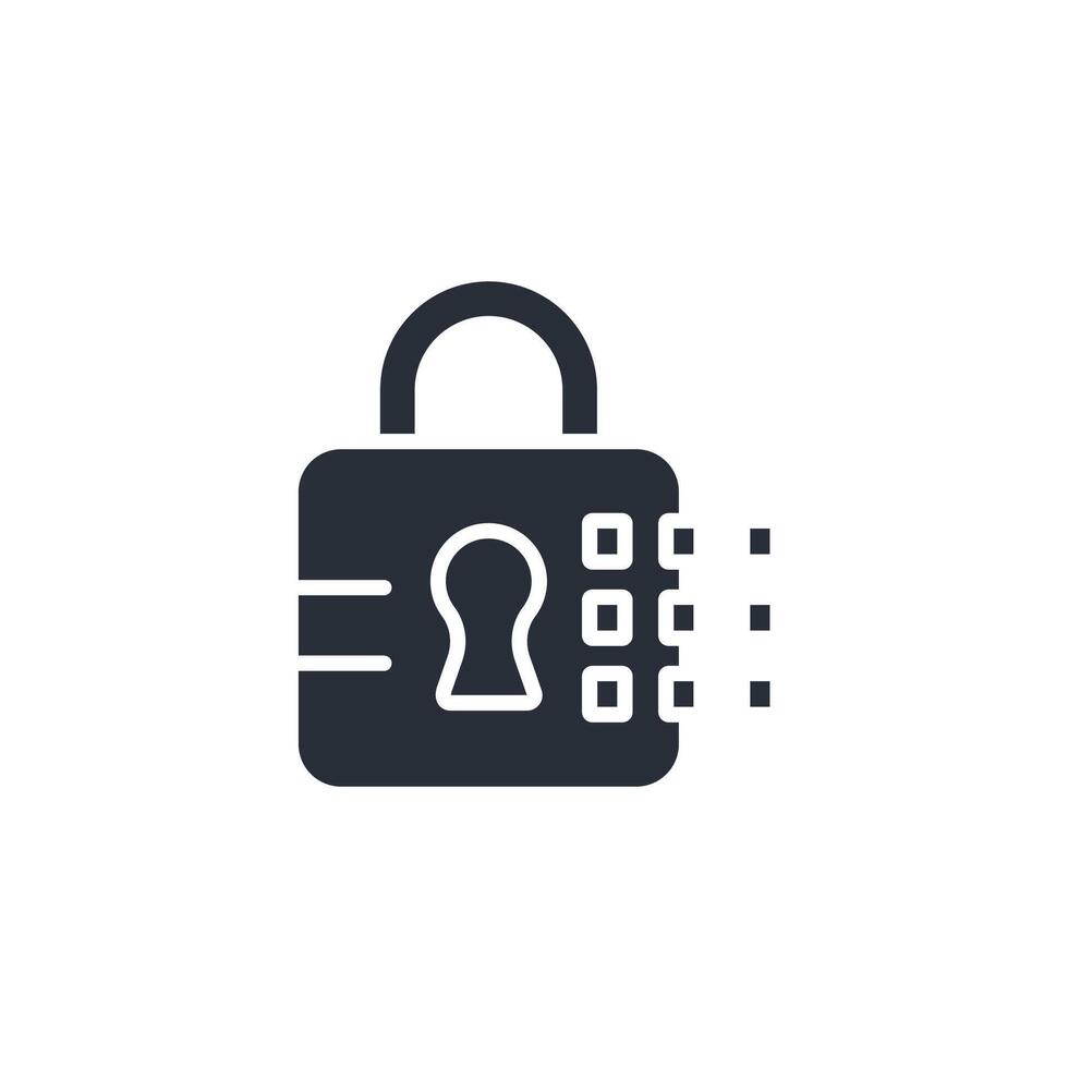 Combination Lock icon. .Editable stroke.linear style sign for use web design,logo.Symbol illustration. vector