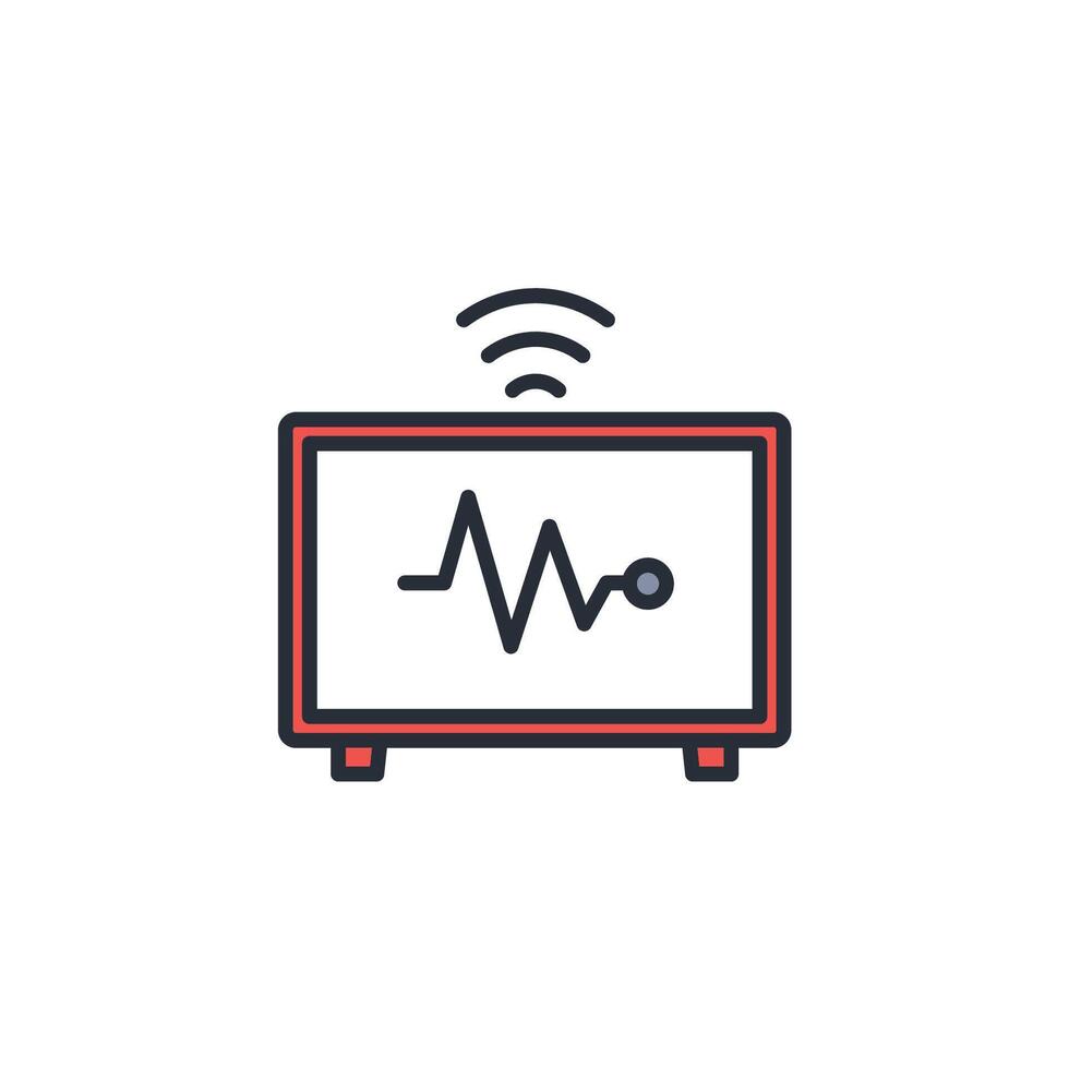 Smart TV icon. .Editable stroke.linear style sign for use web design,logo.Symbol illustration. vector
