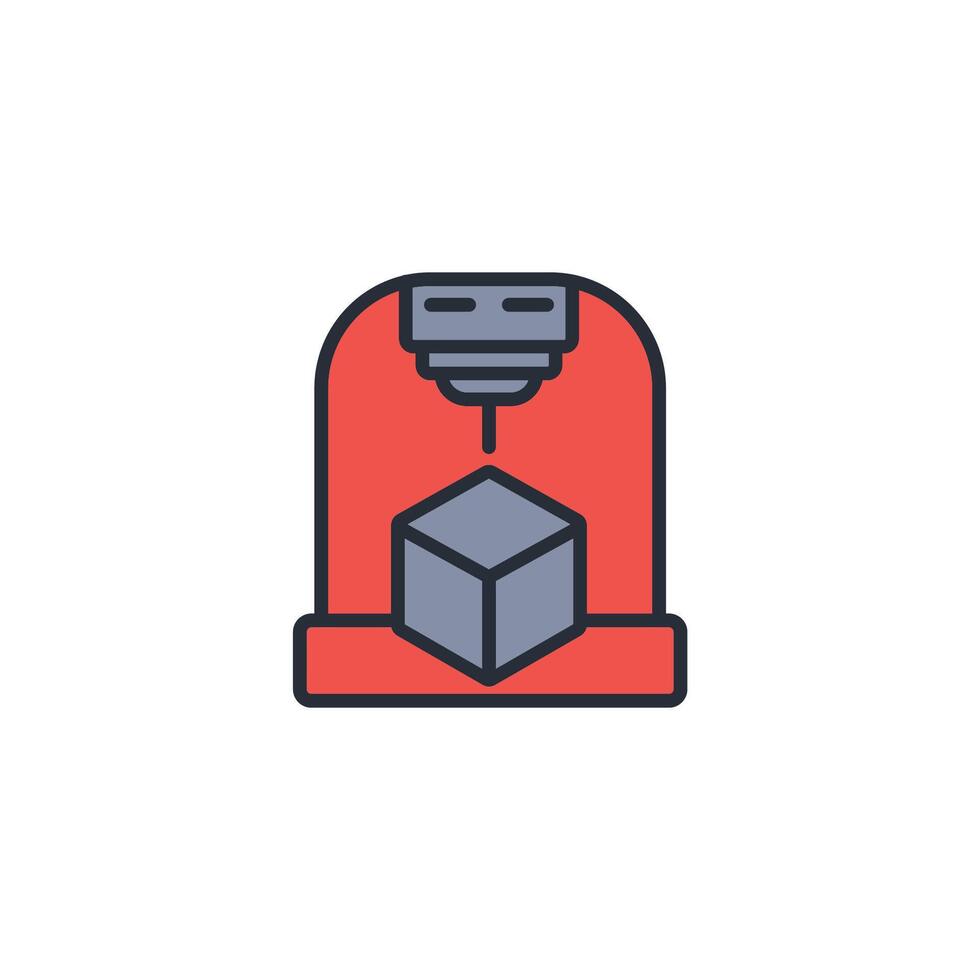 3d printer icon. .Editable stroke.linear style sign for use web design,logo.Symbol illustration. vector