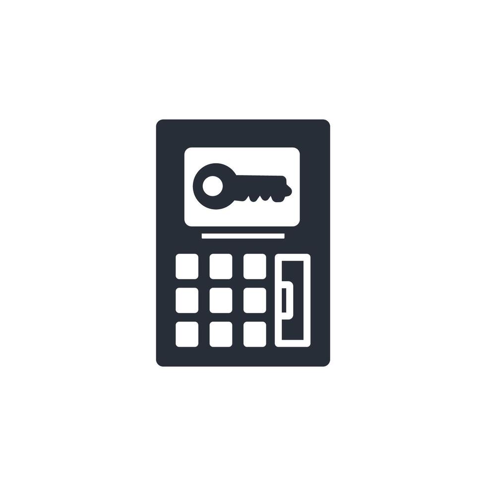 digital lock icon. .Editable stroke.linear style sign for use web design,logo.Symbol illustration. vector
