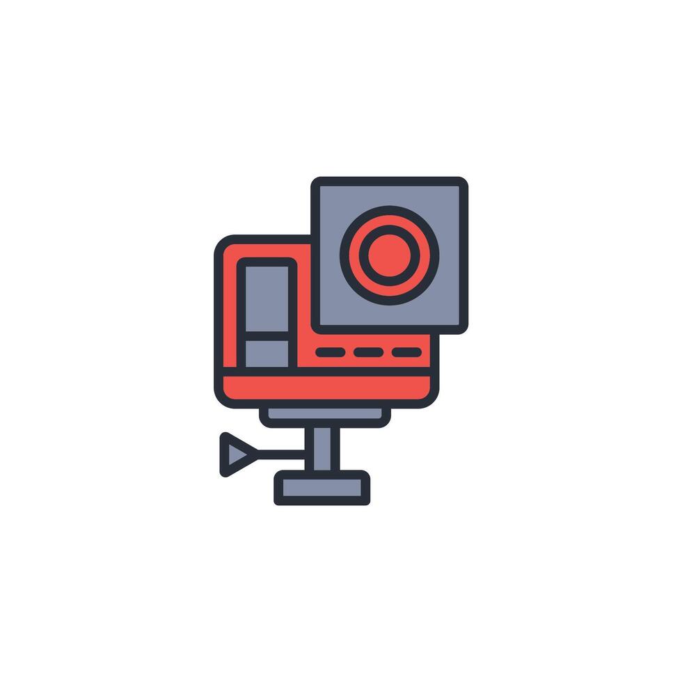 Action camera icon. .Editable stroke.linear style sign for use web design,logo.Symbol illustration. vector