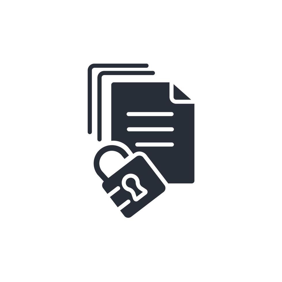 Document lock icon. .Editable stroke.linear style sign for use web design,logo.Symbol illustration. vector