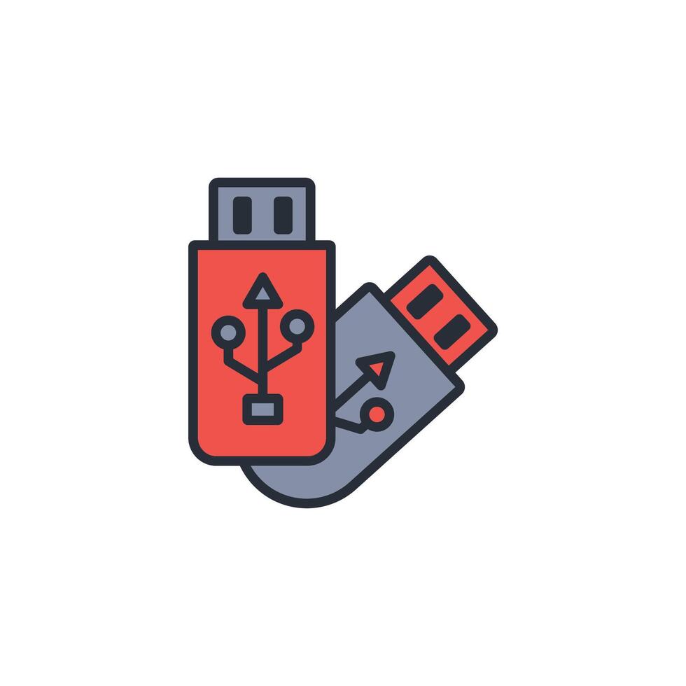 Usb icon. .Editable stroke.linear style sign for use web design,logo.Symbol illustration. vector