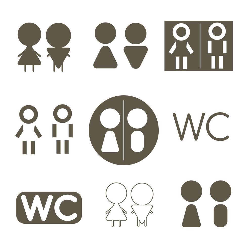 Man and lady. Abstract, different toilet icon. vector