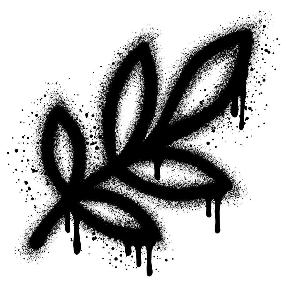 Spray Painted Graffiti leaves Sprayed isolated with a white background. vector