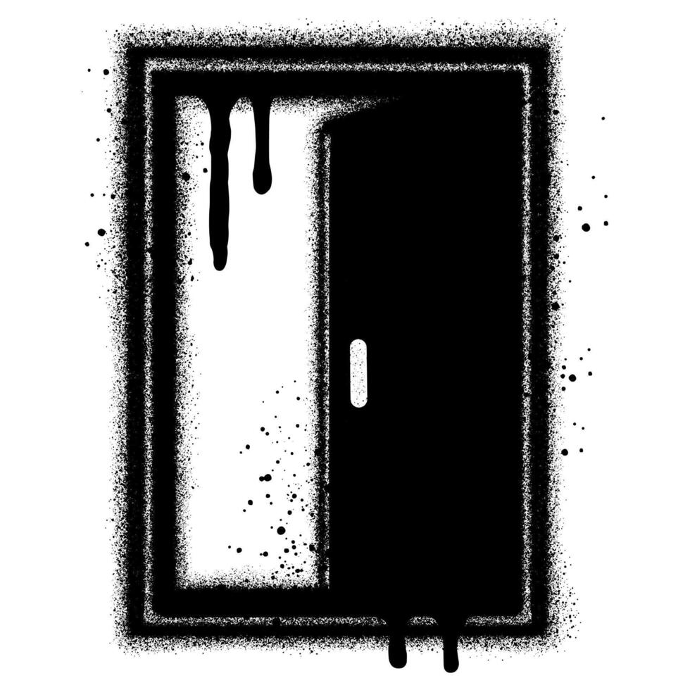 Spray Painted Window Graffiti Sprayed isolated on white background. vector