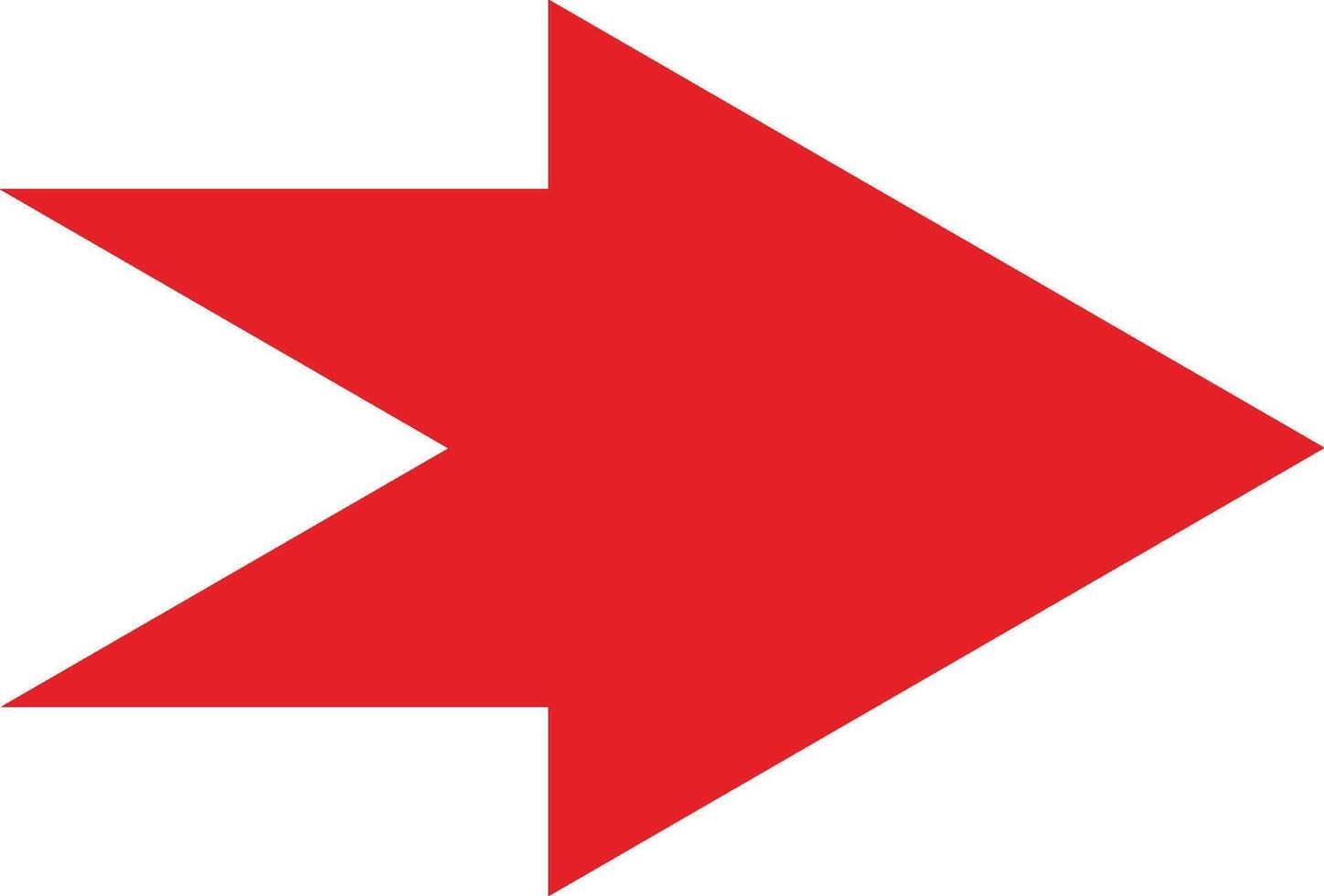 Simple Red Arrow Icon on White Background. Right Arrow Direction Pointer vector
