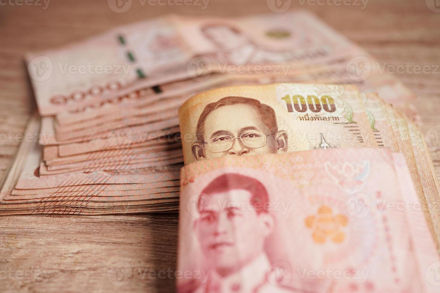 Thai baht banknote money, investment economy, accounting business and banking. photo