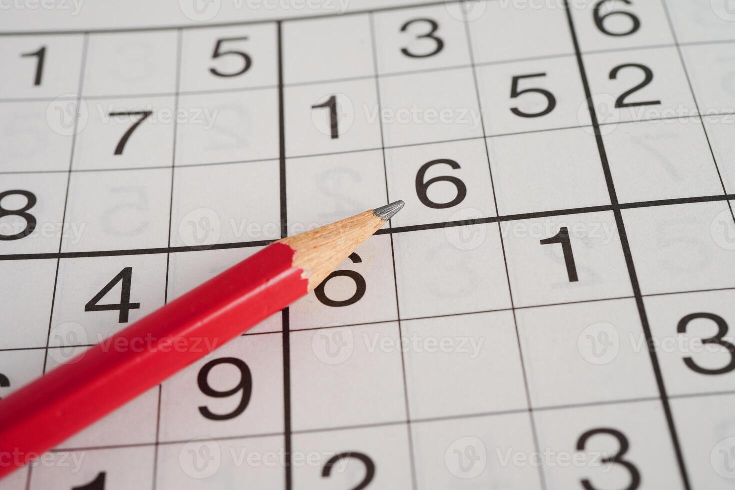Sudoku puzzle, game to play for keep you brain younger for developing Alzheimer disease in senior patient. photo