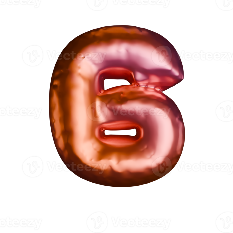 Letter number 6 Shaped Balloons png