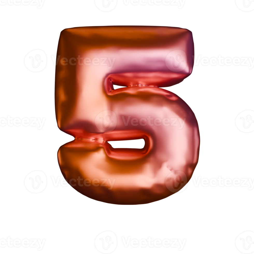 Letter number 5 Shaped Balloons png