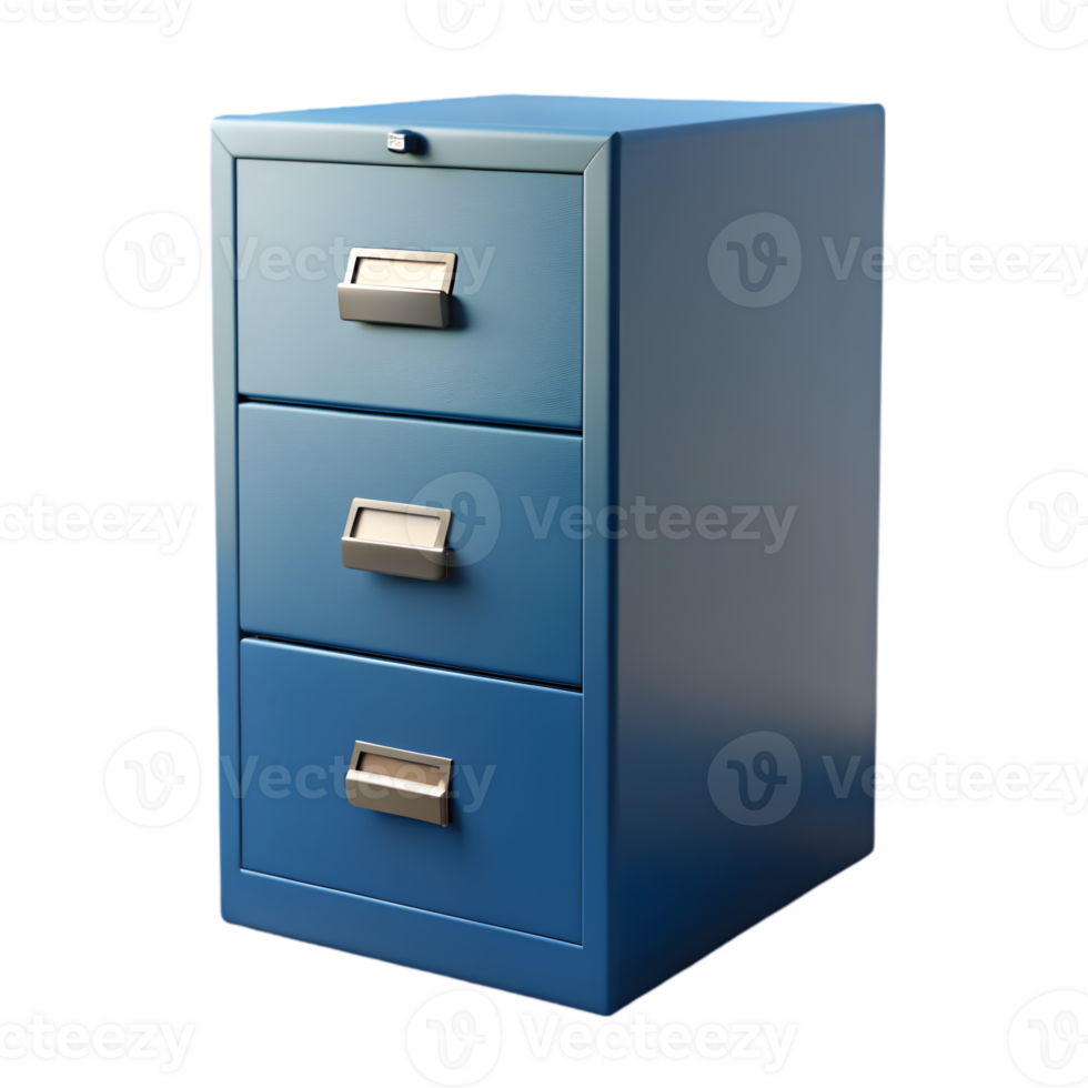 3D Render of a Filing Cabinet png
