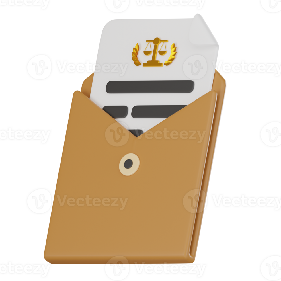 3D Legal Certificate Icon Official Document Illustration png