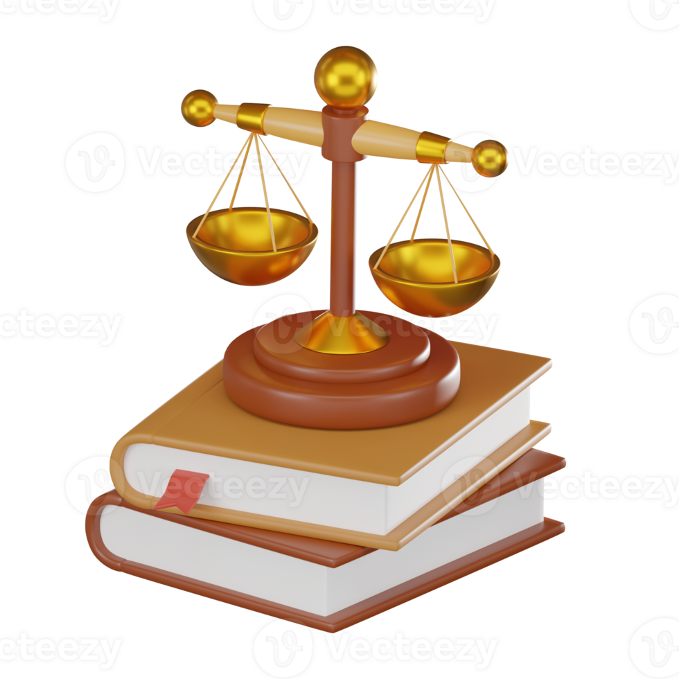 3D Law Book Icon Justice Book Legal Illustration Render png