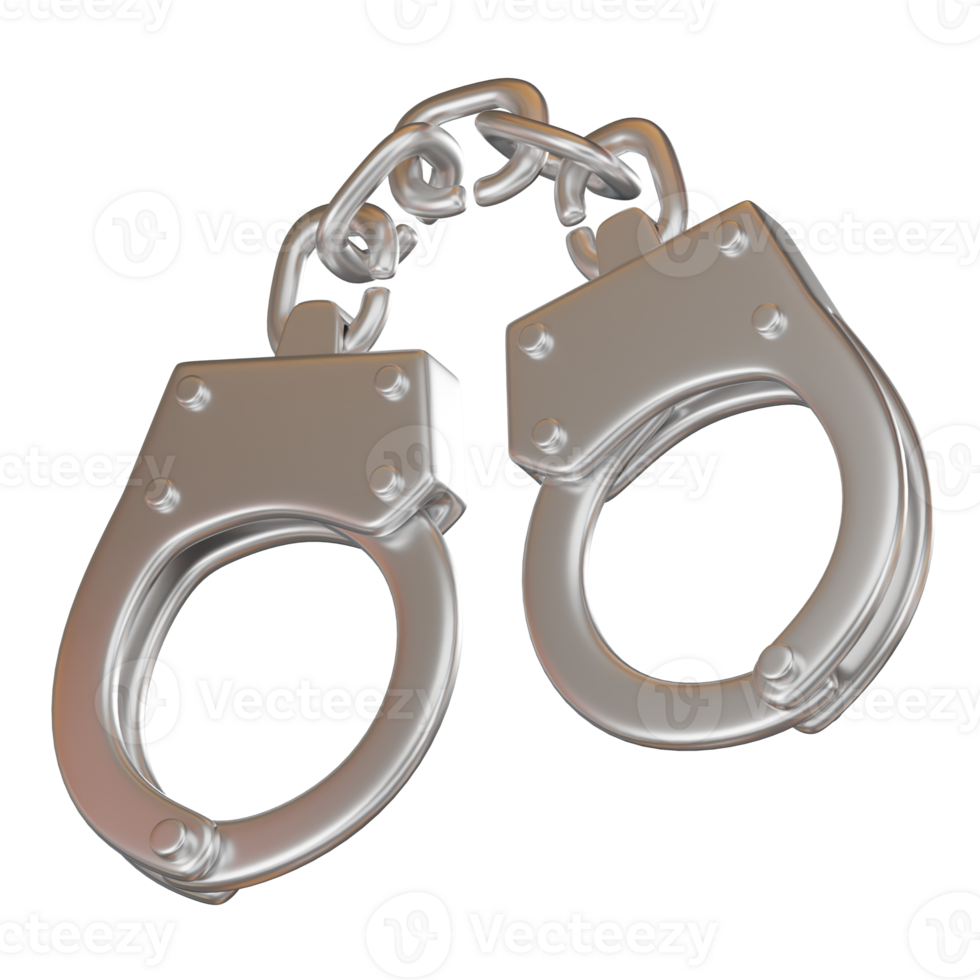 3D Handcuffs Icon Security and Law Enforcement Render png