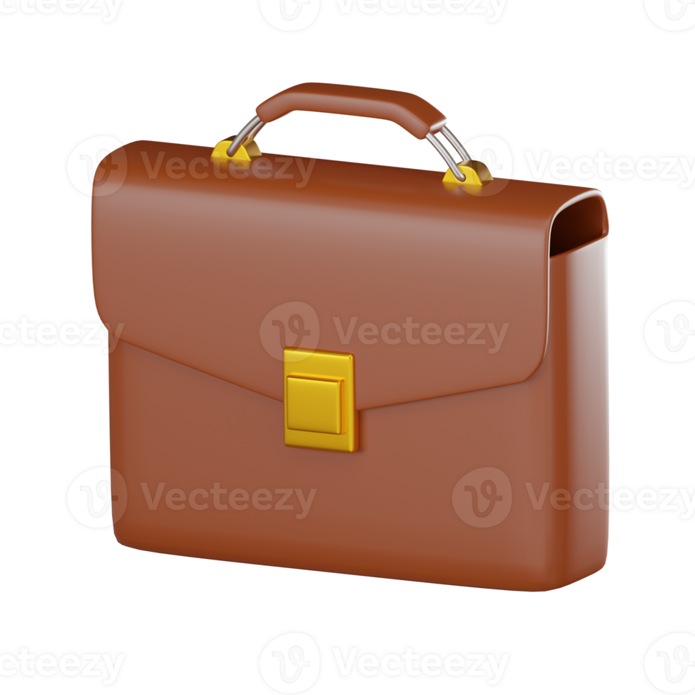 3D Briefcase Icon Professional Business Tool Render png