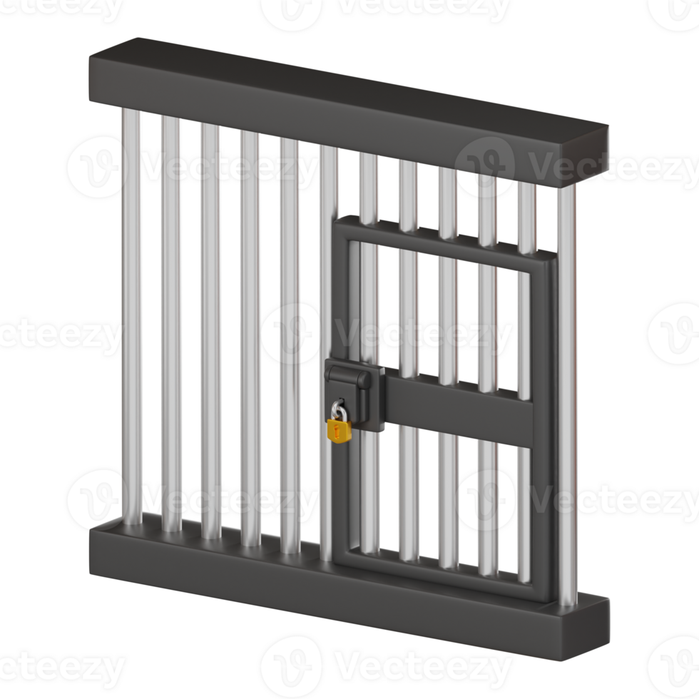3D Prison Icon Detailed Jail Cell Illustration for Law Enforcement Projects png