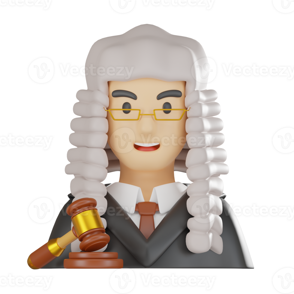 Justice System Judge 3D Avatar Icon Professional Render png
