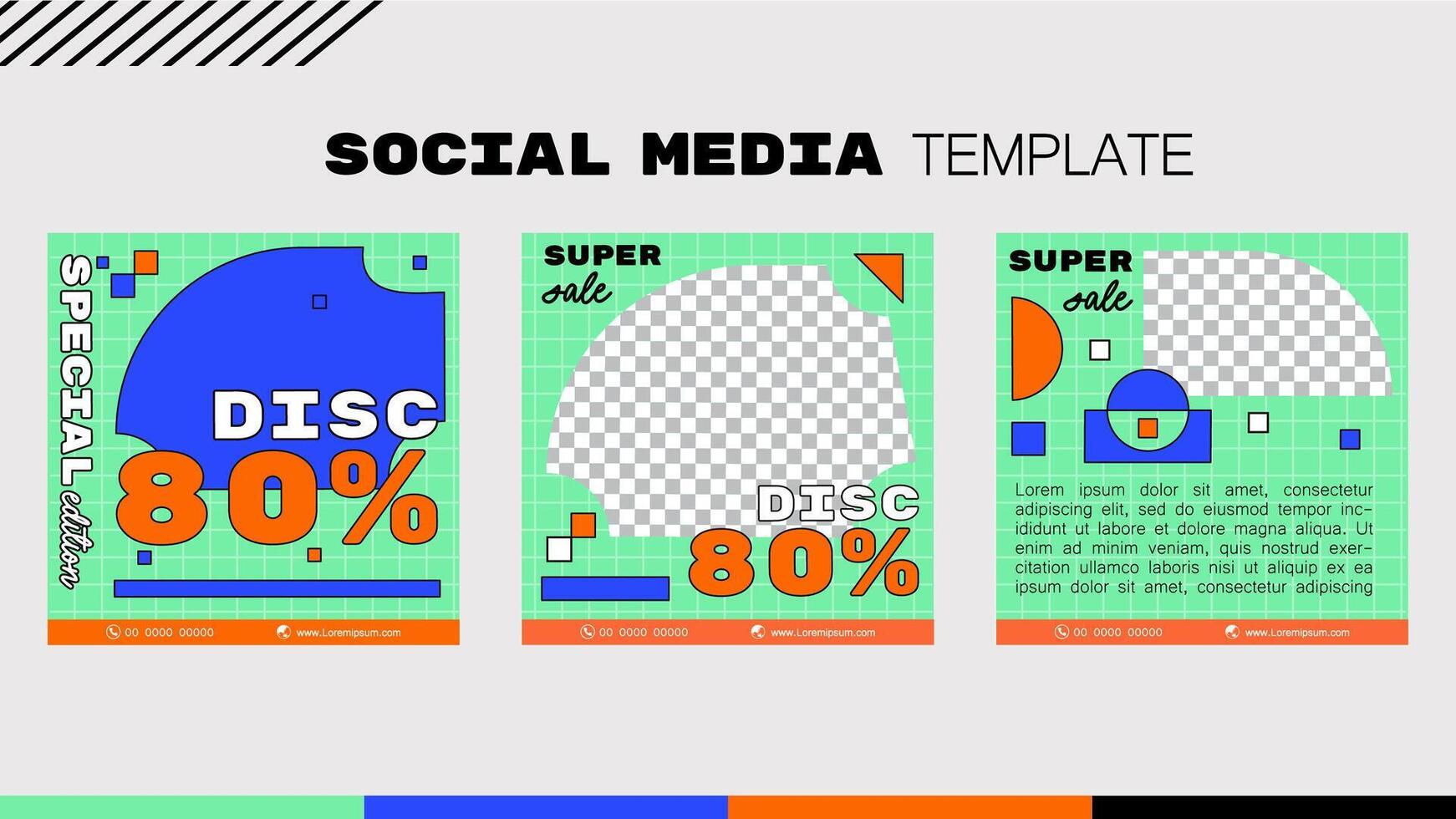 Social media post banner element sale promotion advertising. illustration . Modern and bright color design style. vector