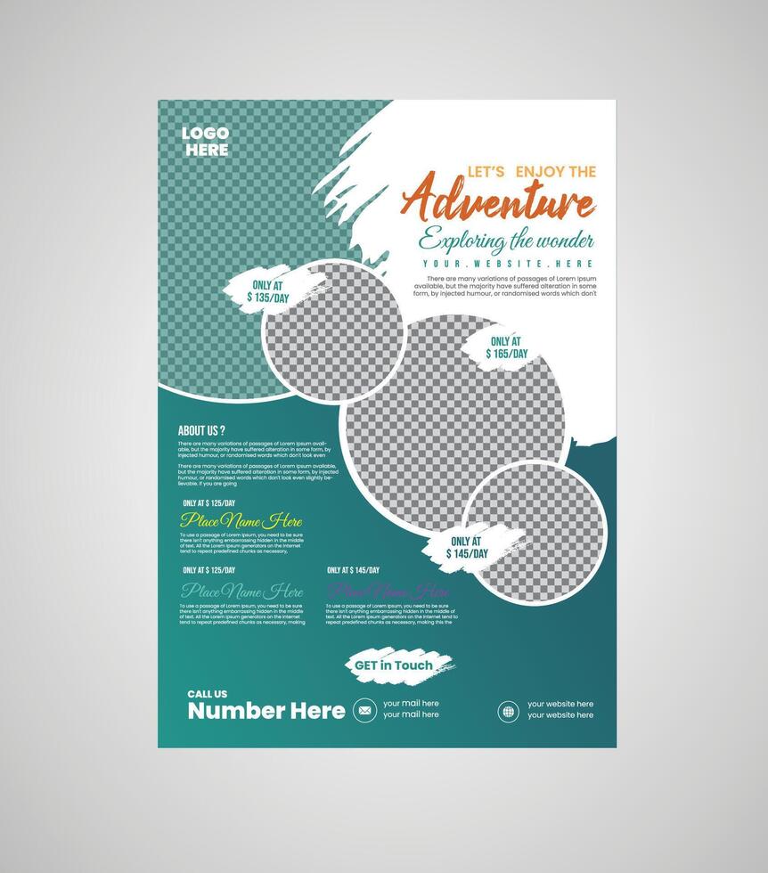 Travel flyer or poster design vector