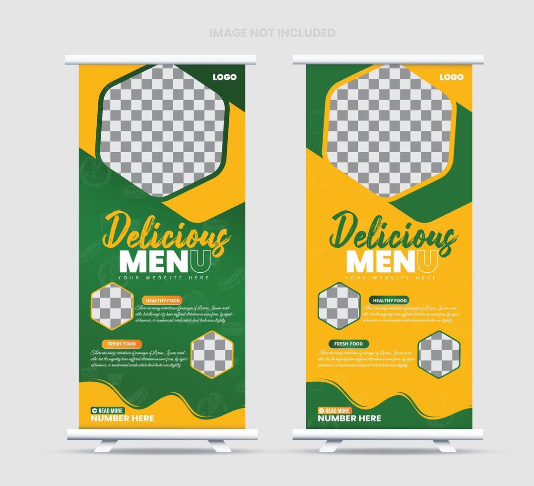 Restaurant Menu Food Menu RollUp Banner vector