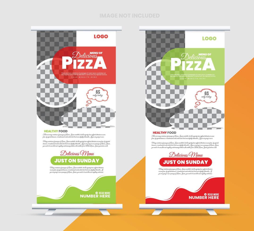 Restaurant rollup banner design vector
