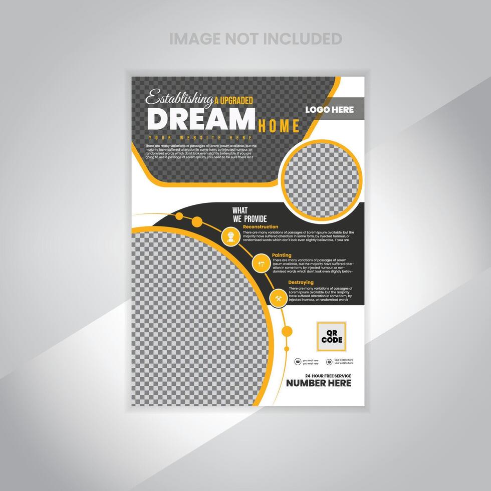 Flat design real estate poster template vector