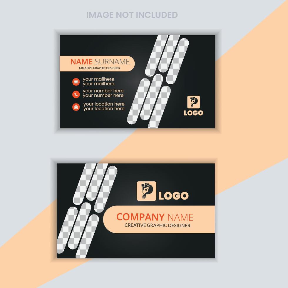 Elegant minimal black business card template vector