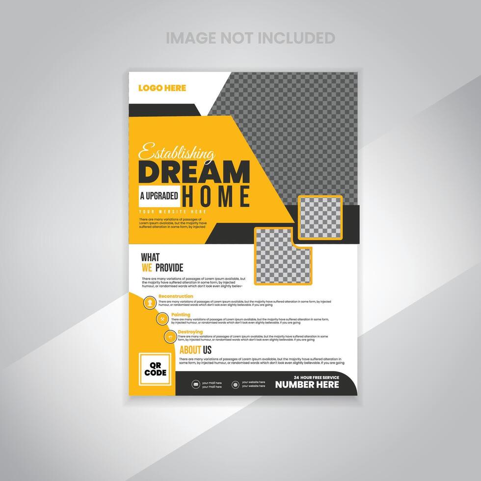 Real estate home sale flyer template vector