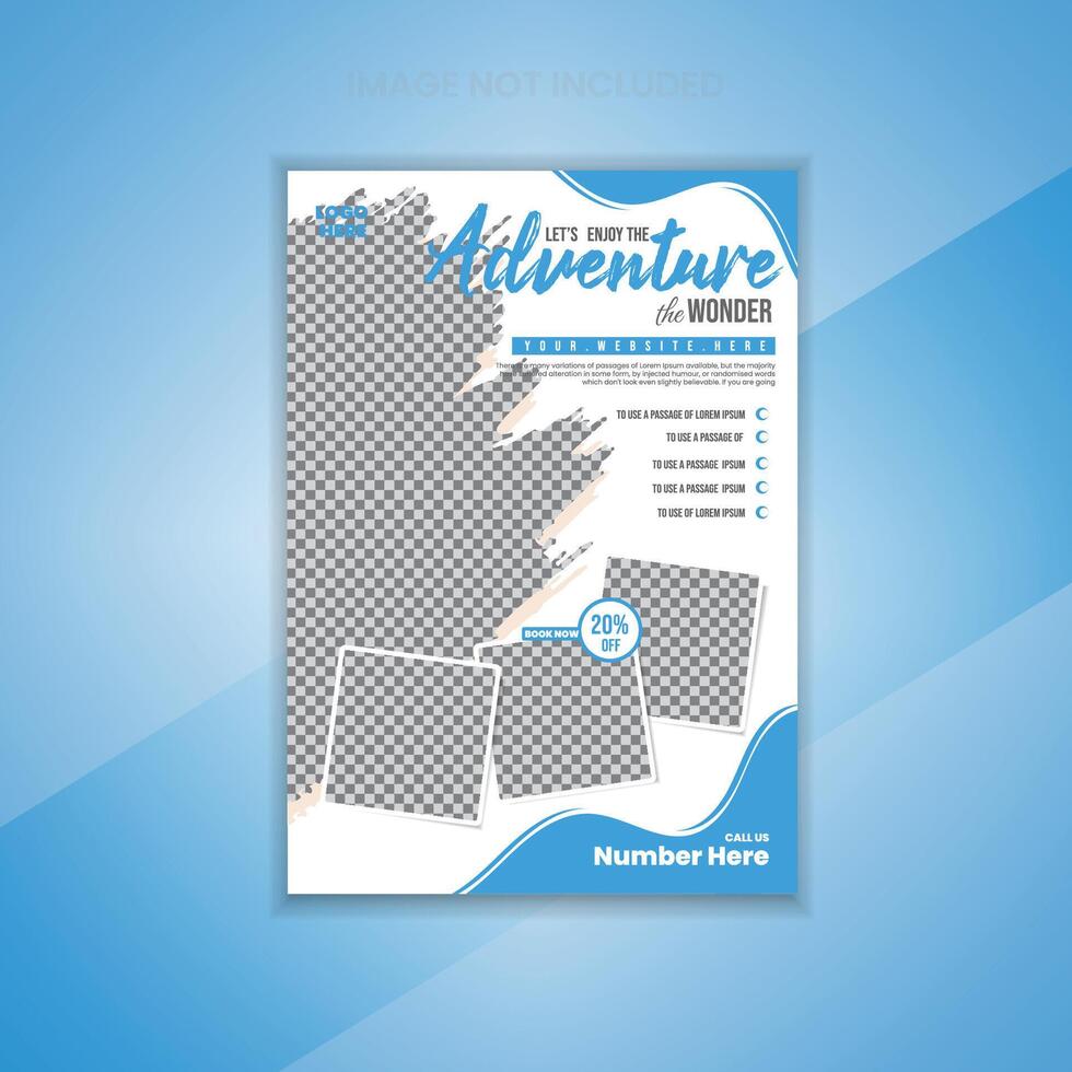 Flat design travel poster template design vector