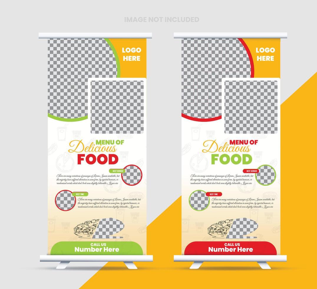 Restaurant Menu Food Menu RollUp Banner vector