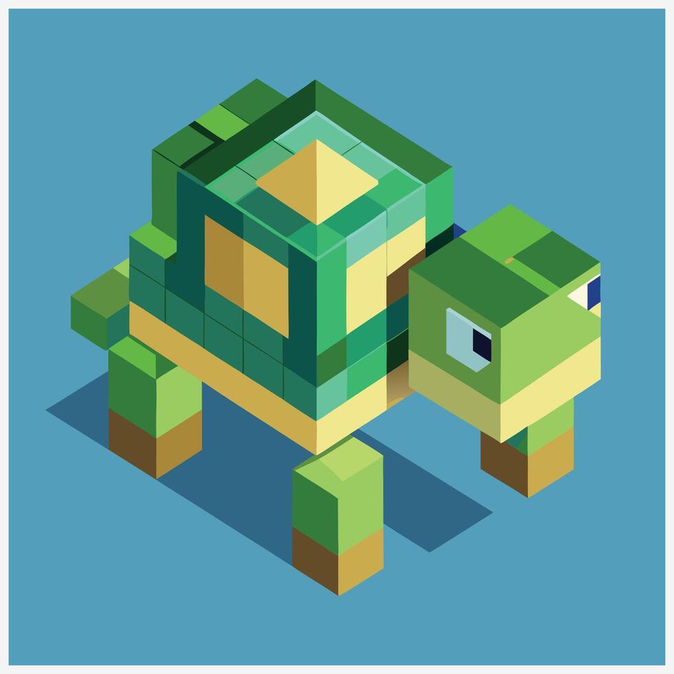Majestic Turtle Isometric Illustrations, A Stunning Collection of Marine Art vector