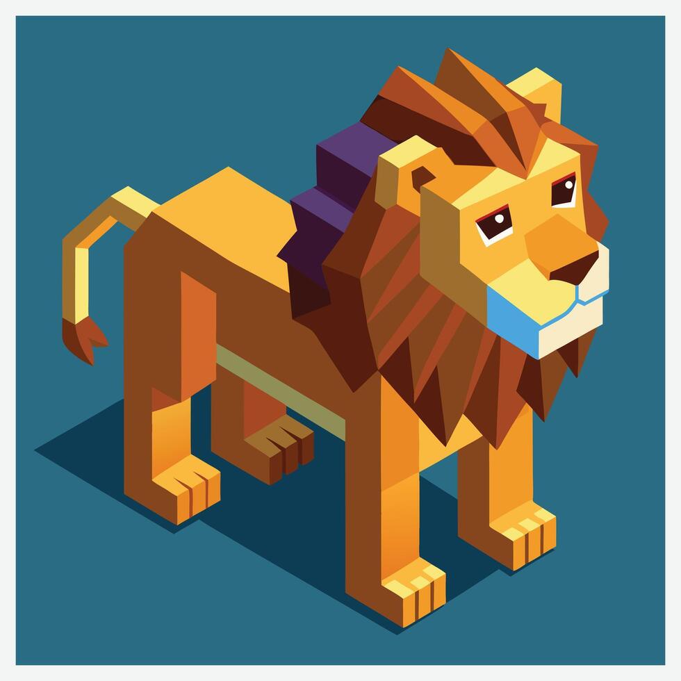 Majestic Lion Isometric Illustrations, Ultimate Collection vector