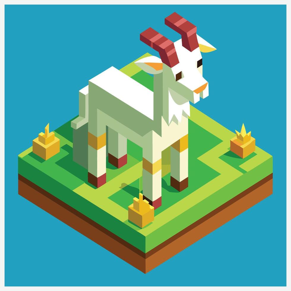 Ultimate Goat Isometric Illustrations Collection vector