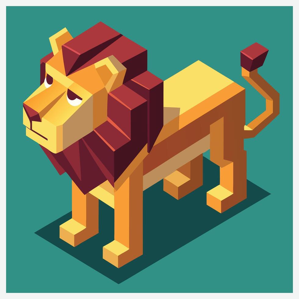 Majestic Lion Isometric Illustrations, Ultimate Collection vector
