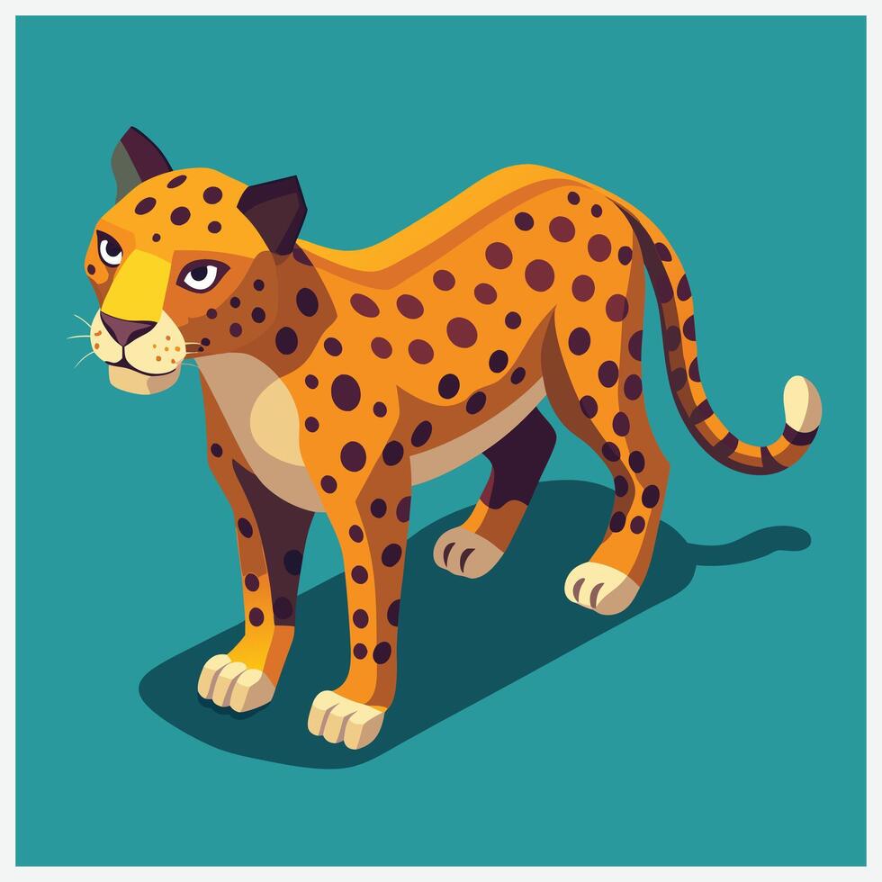 Majestic Leopard Isometric Illustrations A Stunning Collection of Art vector