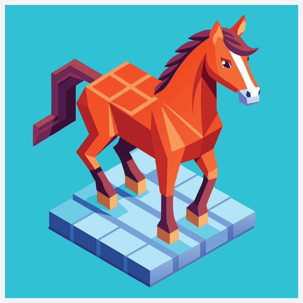 Stunning Horse Isometric Illustrations, Masterpieces of Equine Art. vector