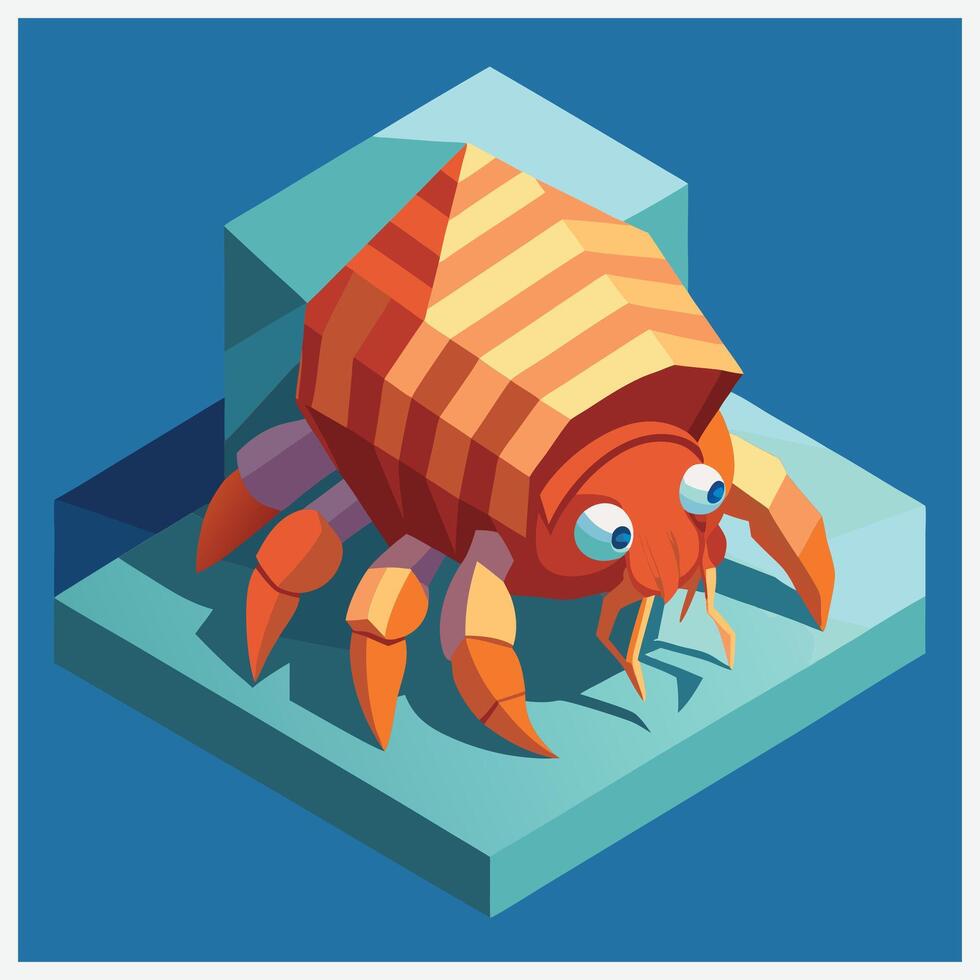Ultimate Collection of Hermit Isometric Illustrations, High-Quality, Detailed, and Unique Designs. vector