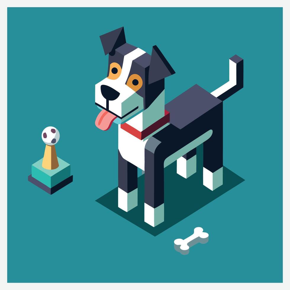 Stunning Dog Isometric Illustrations for Your Next Design Project vector
