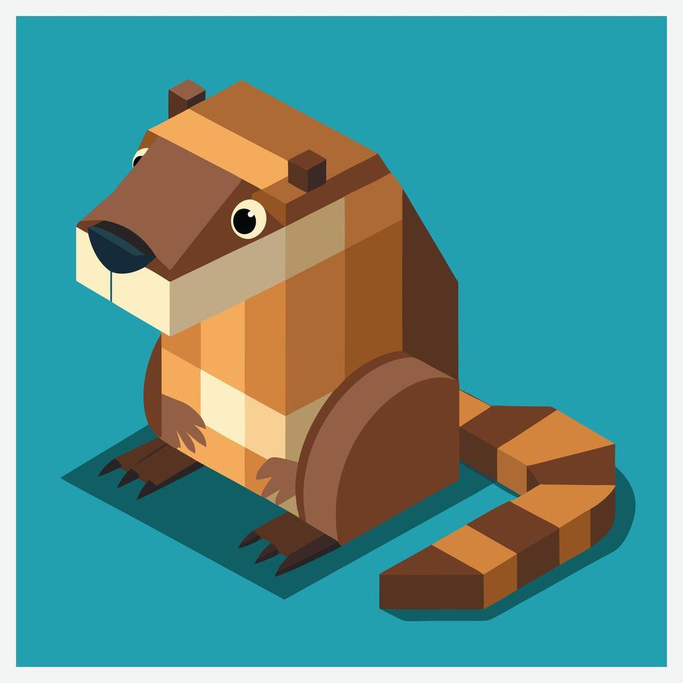 Ultimate Collection of Beaver Isometric Illustrations vector