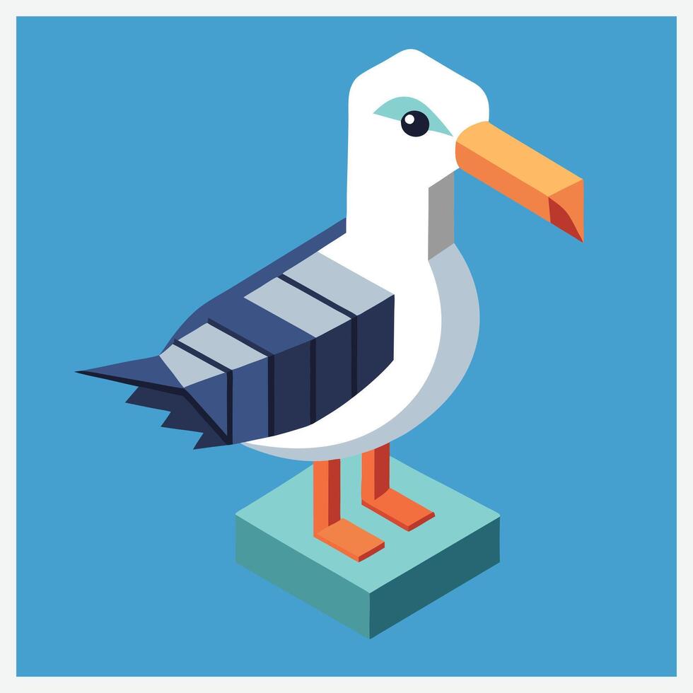 Majestic Albatross Isometric Illustrations, A Comprehensive Collection vector