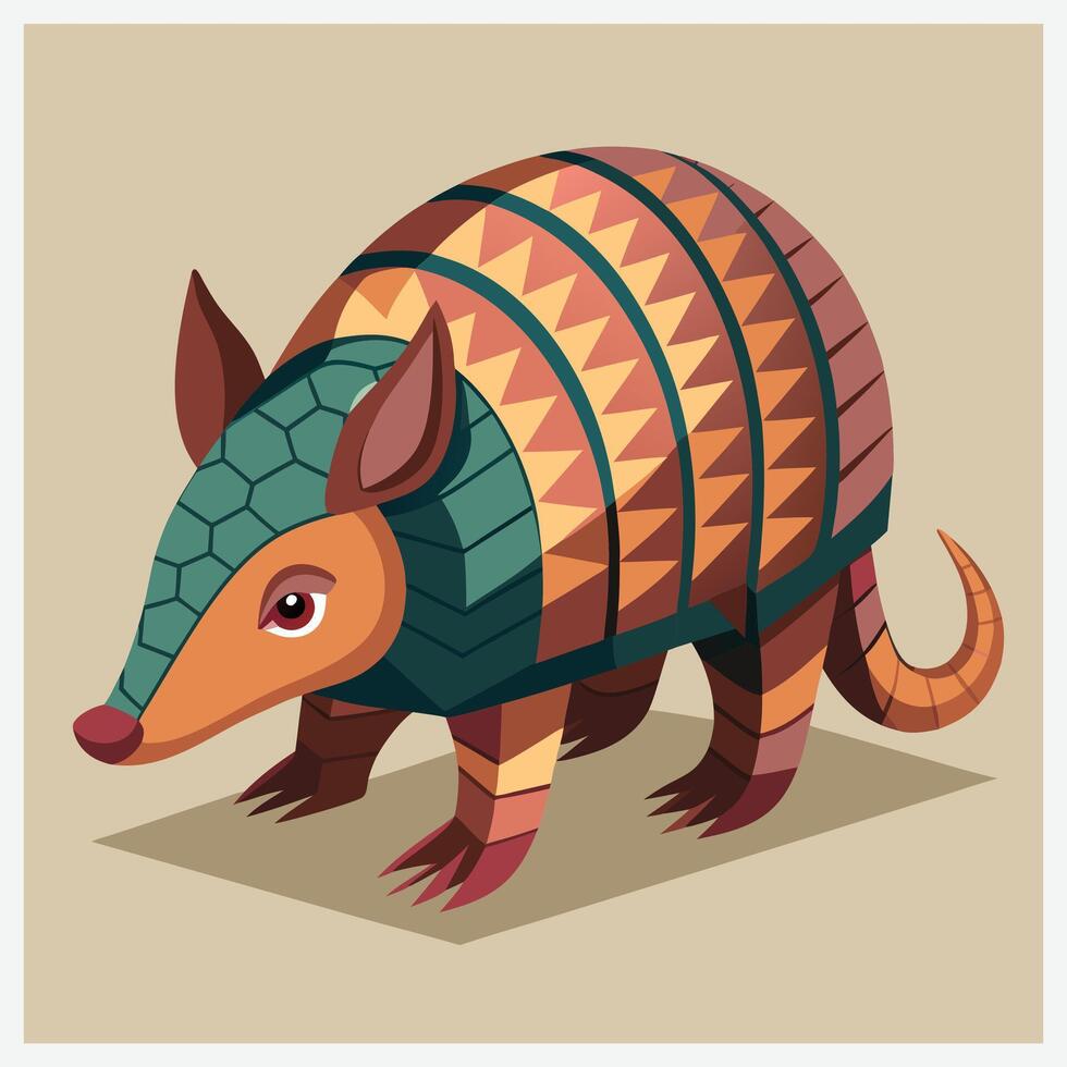 Stunning Isometric Illustrations of Armadillos, A Visual Feast vector