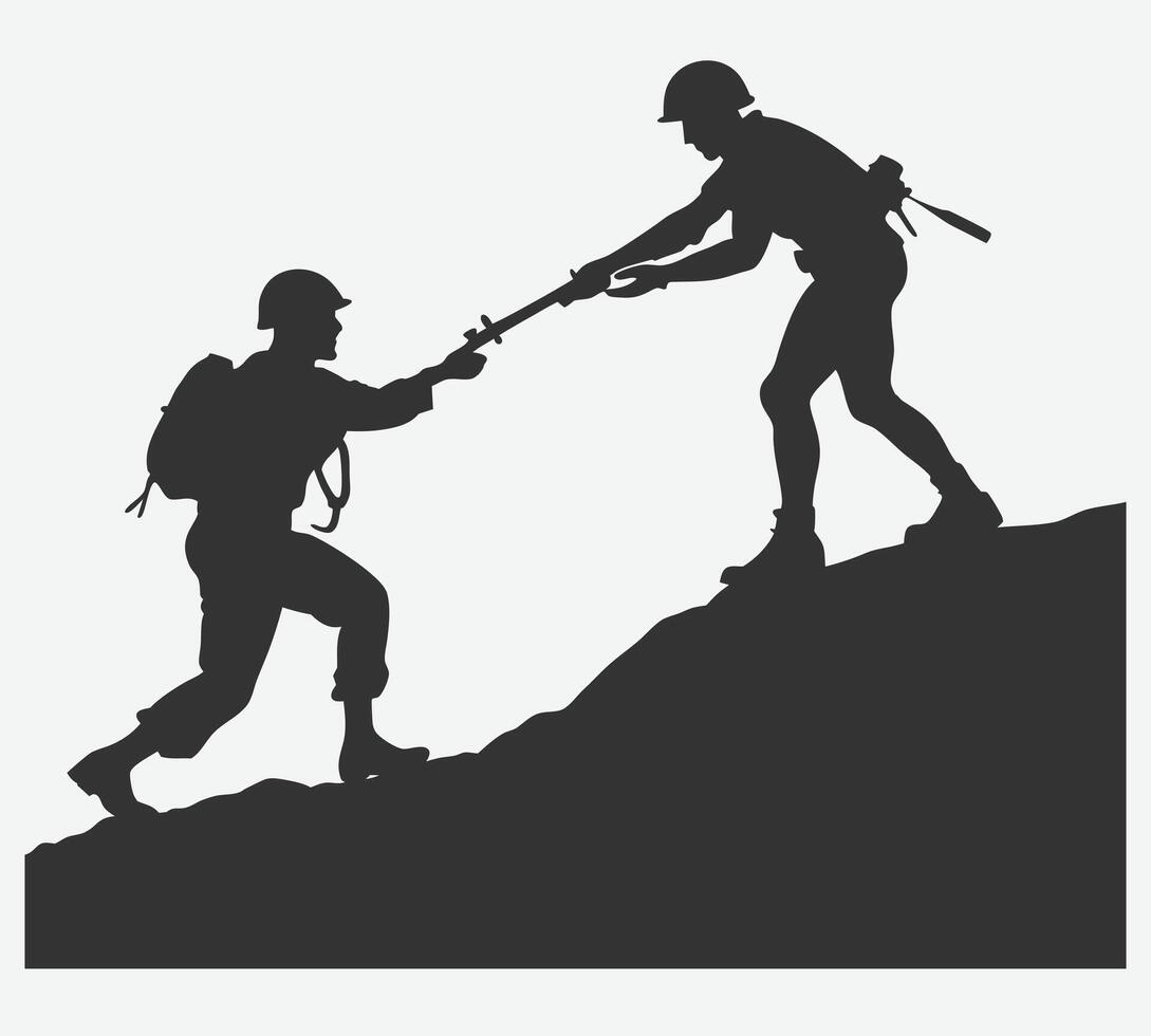 United in Strength, A Powerful Illustration of Two Soldiers Holding Hands in Solidarity vector