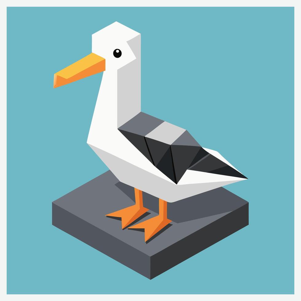 Majestic Albatross Isometric Illustrations, A Comprehensive Collection vector