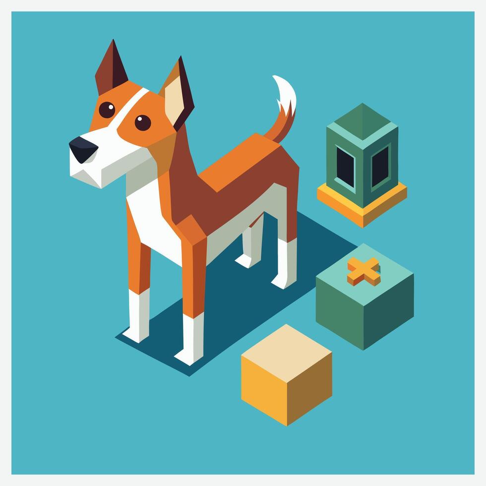 Stunning Dog Isometric Illustrations for Your Next Design Project vector