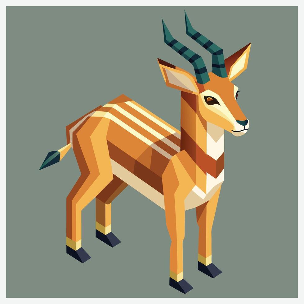Antelope Isometric Illustrations, A Comprehensive Collection vector