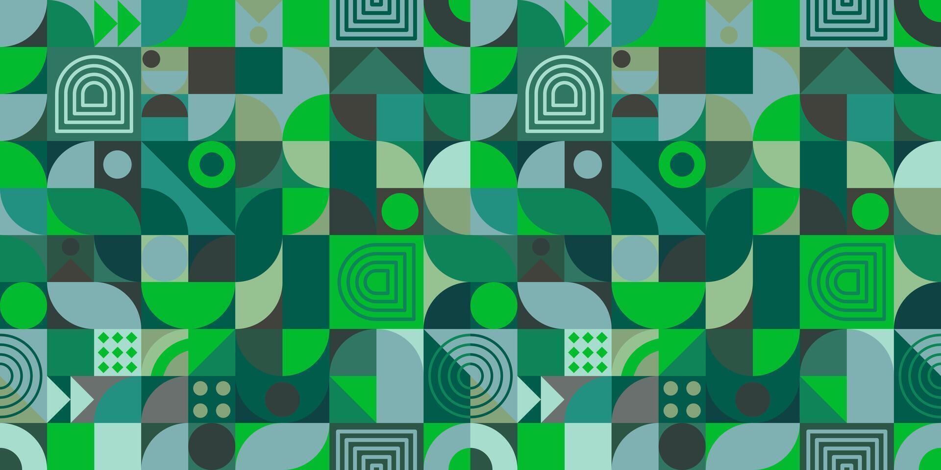 A simple geometric art poster with a simple shape and figure in shades of green. Abstract template design in scandinavian style. vector