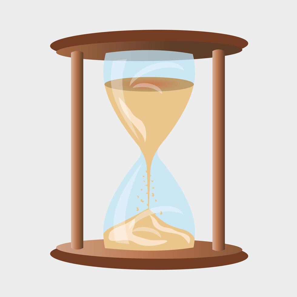 Symbol of time. An hourglass counts down the time. Full hourglass illustration. vector