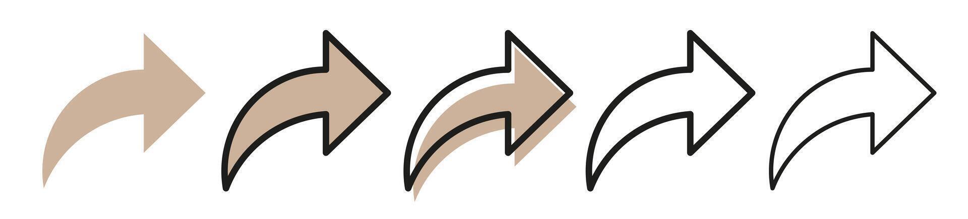 Arrow set. Arrow icons collection. Arrow flat style isolated on white background. vector